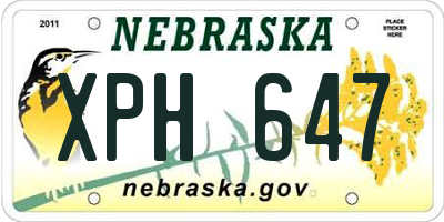NE license plate XPH647