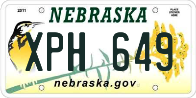 NE license plate XPH649