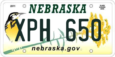 NE license plate XPH650