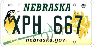 NE license plate XPH667