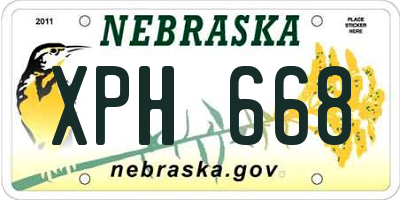 NE license plate XPH668