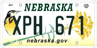 NE license plate XPH671