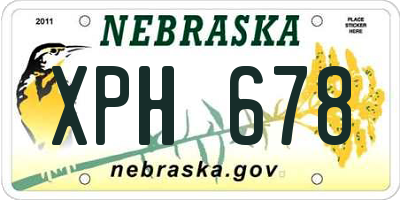 NE license plate XPH678