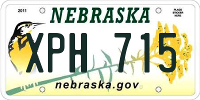 NE license plate XPH715