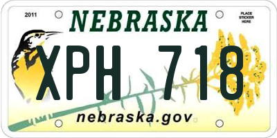 NE license plate XPH718
