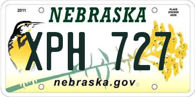 NE license plate XPH727