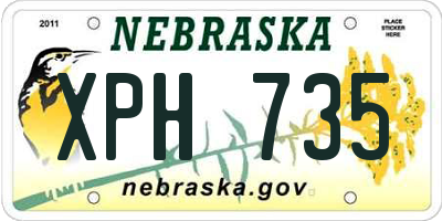 NE license plate XPH735