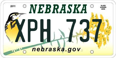 NE license plate XPH737