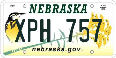 NE license plate XPH757