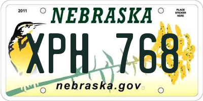 NE license plate XPH768