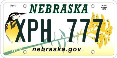 NE license plate XPH777