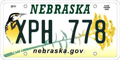 NE license plate XPH778