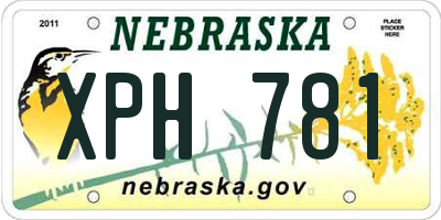 NE license plate XPH781