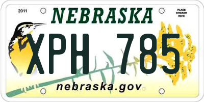 NE license plate XPH785