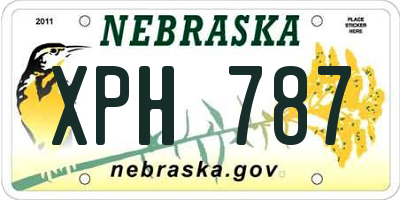NE license plate XPH787