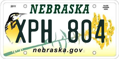 NE license plate XPH804