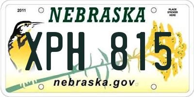 NE license plate XPH815