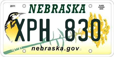NE license plate XPH830