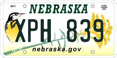 NE license plate XPH839