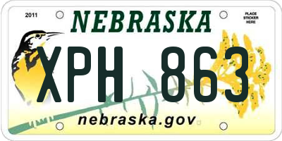 NE license plate XPH863