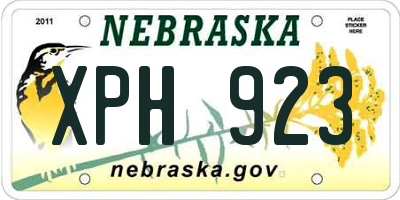 NE license plate XPH923