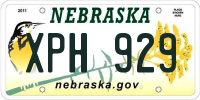 NE license plate XPH929