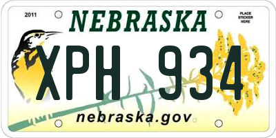 NE license plate XPH934