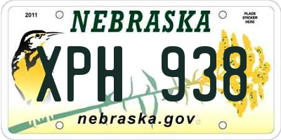 NE license plate XPH938