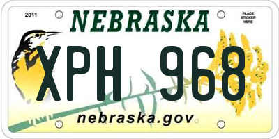 NE license plate XPH968