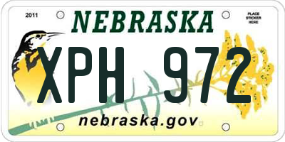 NE license plate XPH972