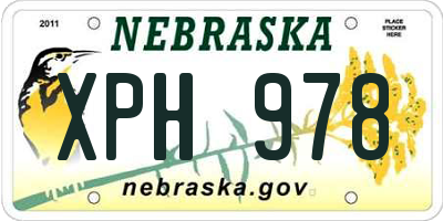 NE license plate XPH978