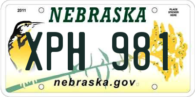 NE license plate XPH981