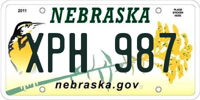 NE license plate XPH987