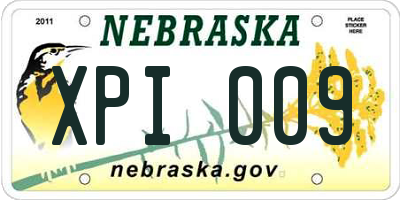 NE license plate XPI009