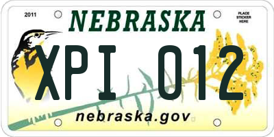 NE license plate XPI012