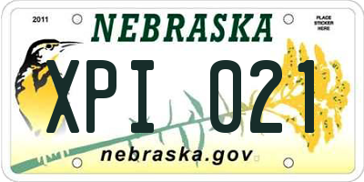 NE license plate XPI021