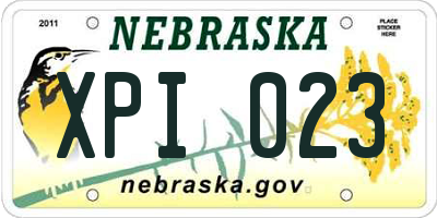 NE license plate XPI023
