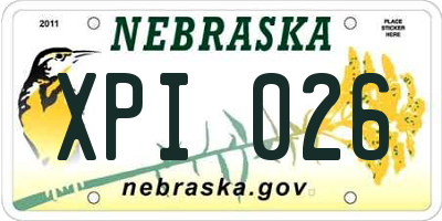 NE license plate XPI026