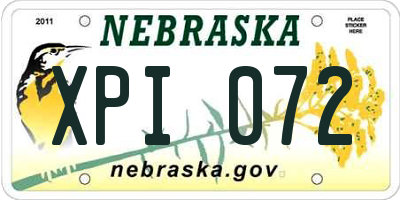 NE license plate XPI072
