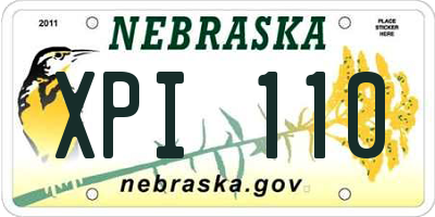 NE license plate XPI110