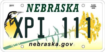 NE license plate XPI111