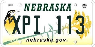 NE license plate XPI113