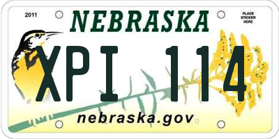 NE license plate XPI114