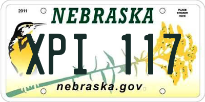NE license plate XPI117