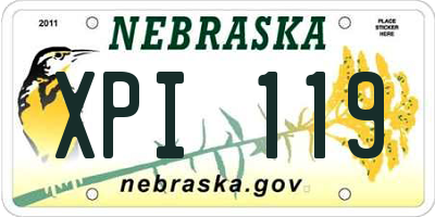 NE license plate XPI119