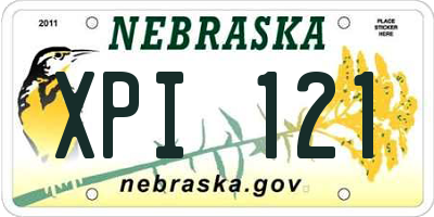 NE license plate XPI121