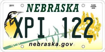 NE license plate XPI122