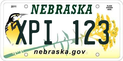 NE license plate XPI123