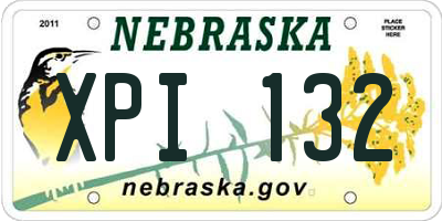 NE license plate XPI132