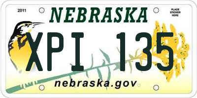 NE license plate XPI135